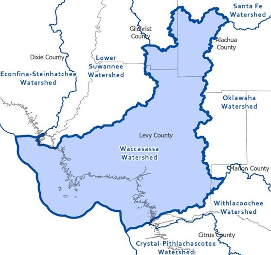 Map of the Suwannee River Water Management District that shows rainfall totals for September